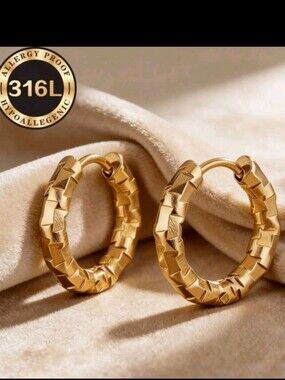 Stainless Steel Gold Earrings